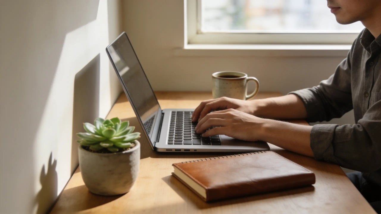 Single-member LLC owner reviewing funding paperwork at a laptop in a small office - business funding as a single-member llc