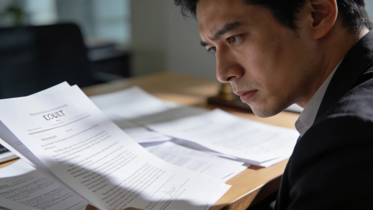 Business owner carefully reading a funding contract clause with a magnifier - what is a confession of judgment.