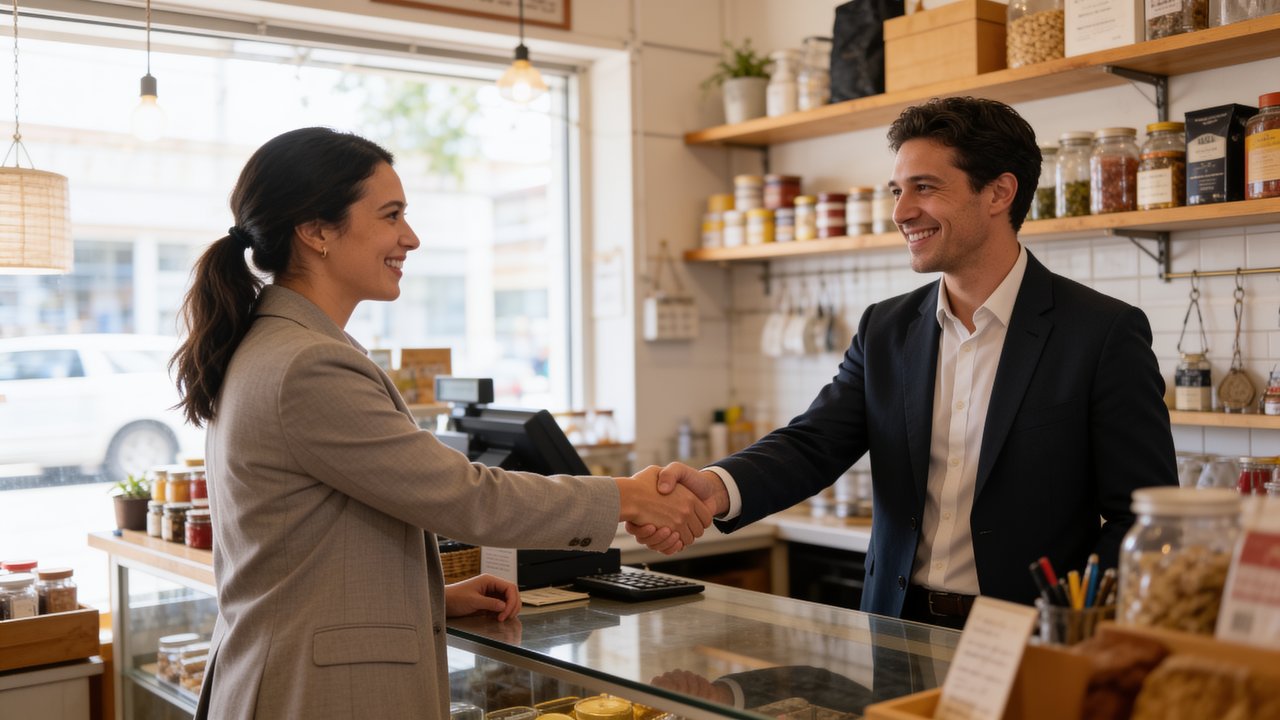 Underwriter reviewing a small business funding application with bank statements and revenue data